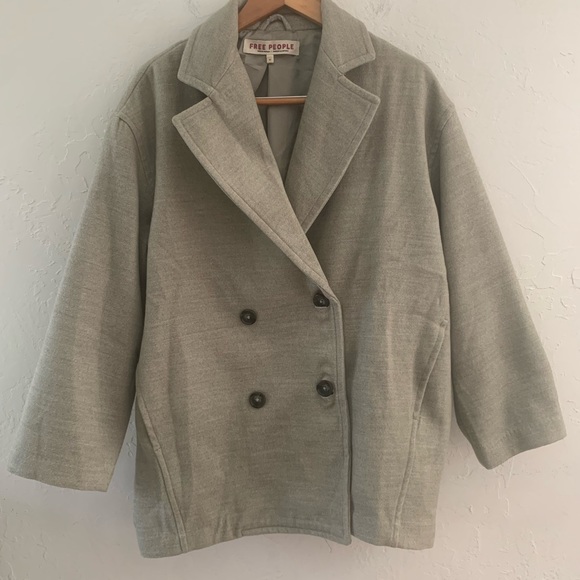 Free People Hanna Slouchy Oversized Double Breasted Coat size XS - Picture 3 of 13